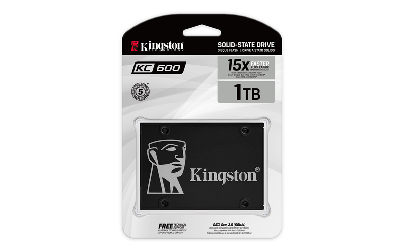 Kingston SSD 1TB 2.5" KC600SATA3,550/520MB/s3D TLC,XTS-AES 256-bit encryption